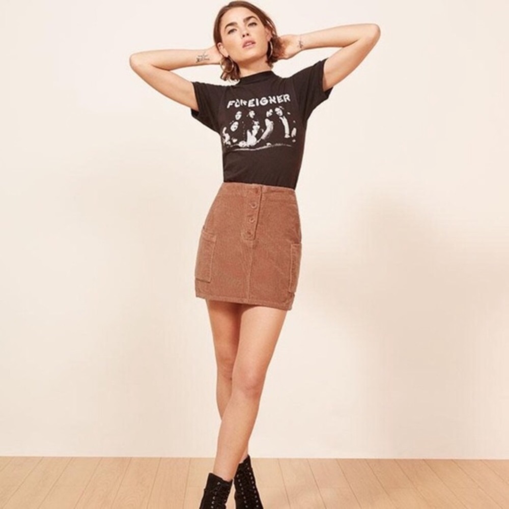 Reformation Wally Skirt in Nutmeg